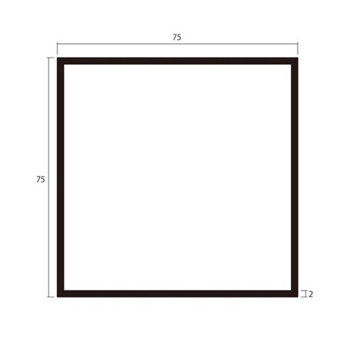 アルミ角パイプ 2.0×75×75 1m