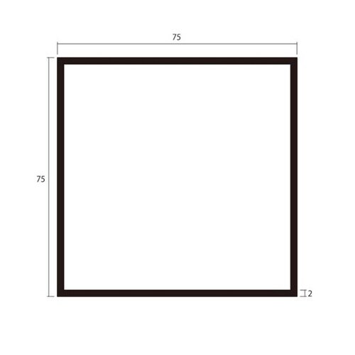 アルミ角パイプ 2.0×75×75 1m