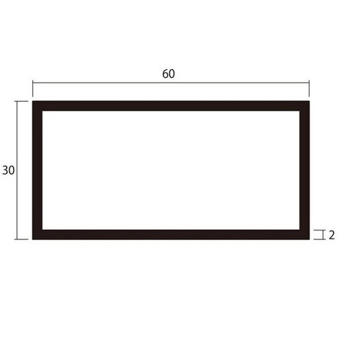 アルミ角パイプ 2.0×30×60 1m