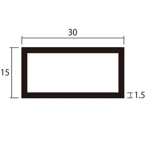 アルミ角パイプ 1.5×15×30 1m