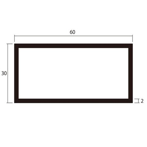 アルミ角パイプ 2.0×30×60 1m