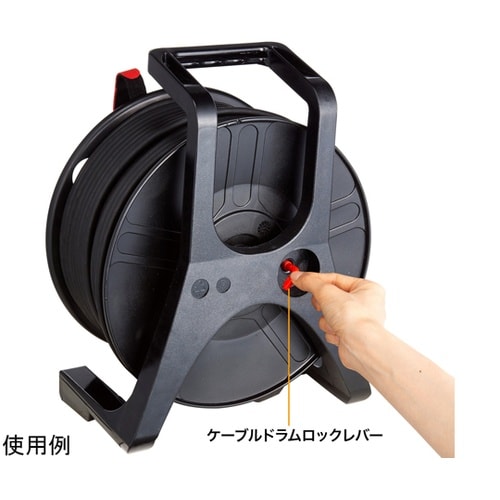 屋外用巻取り延長CAT6A LANケーブ