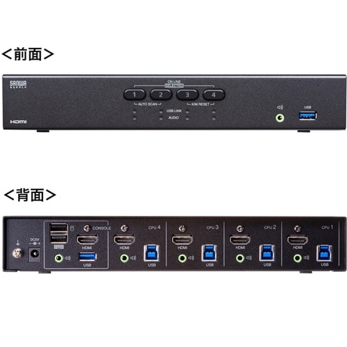 4K対応HDMIパソコン自動切替器(4: