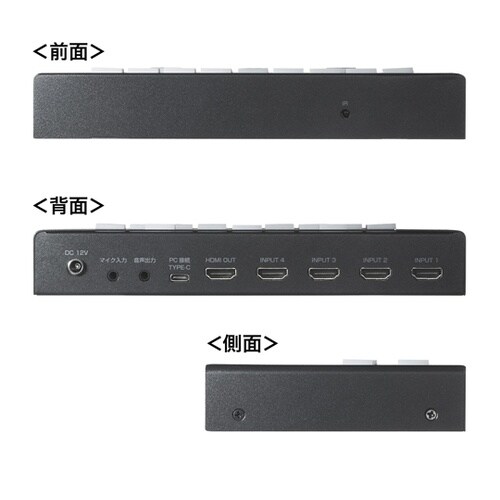 4入力1出力HDMIスイッチャー(4K対