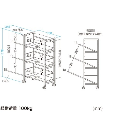 高耐荷重ワゴン(3段) WG−208