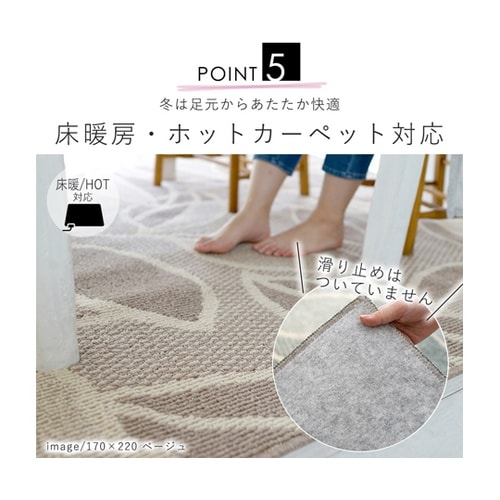 防ダニ ダイニングラグ ラインリーフ 1