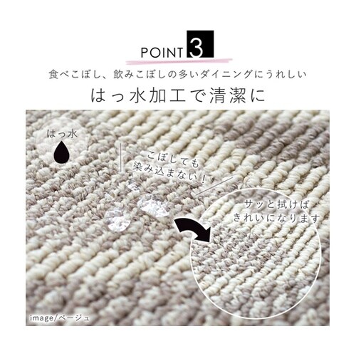 防ダニ ダイニングラグ ラインリーフ 2