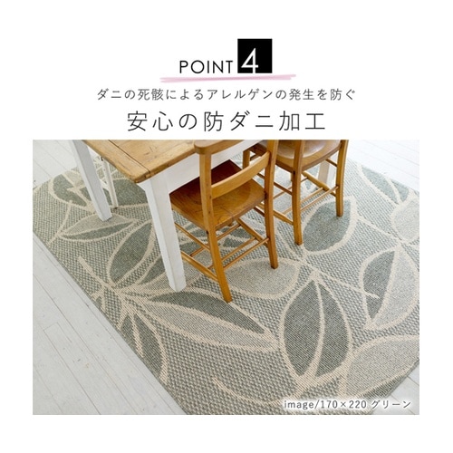 防ダニ ダイニングラグ ラインリーフ 2