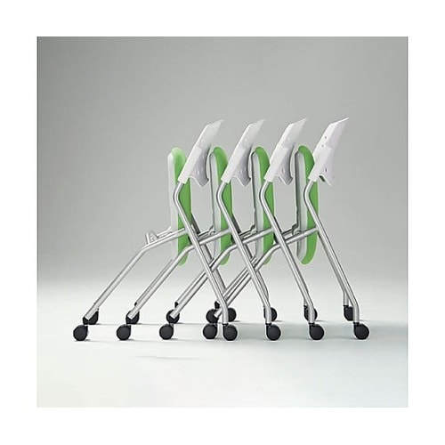 折り畳み椅子(キャスター付/ブルー) E