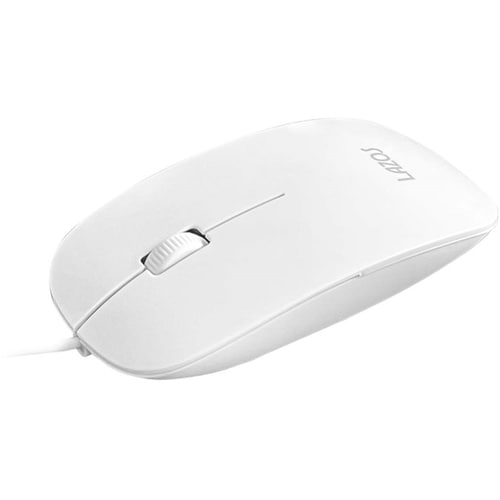 有線マウス 静音&薄型 ホワイト 1ケー