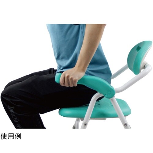 折りたたみシャワーチェア 角型座面 グリ