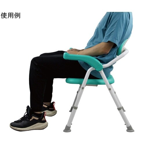 折りたたみシャワーチェア 角型座面 グリ