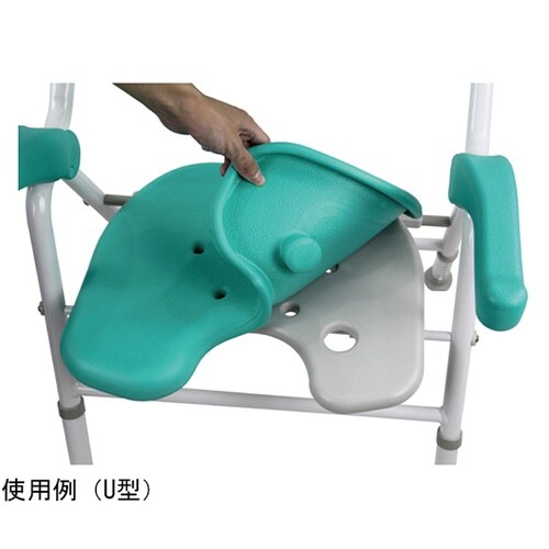 折りたたみシャワーチェア 角型座面 グリ
