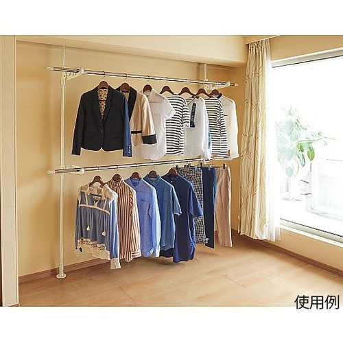 窓枠でたっぷり干せるつっぱり物干し ライ