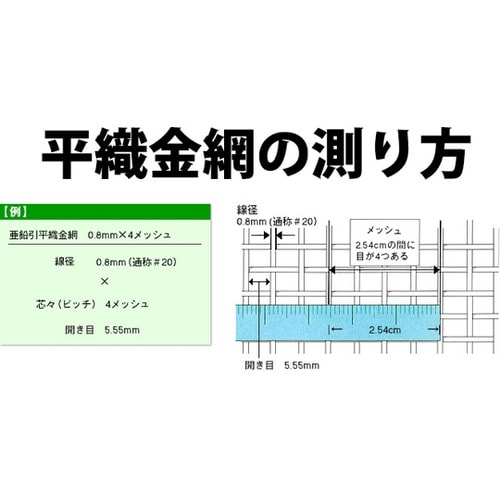 亜鉛メッキ平織金網 線径1.0mm(#1