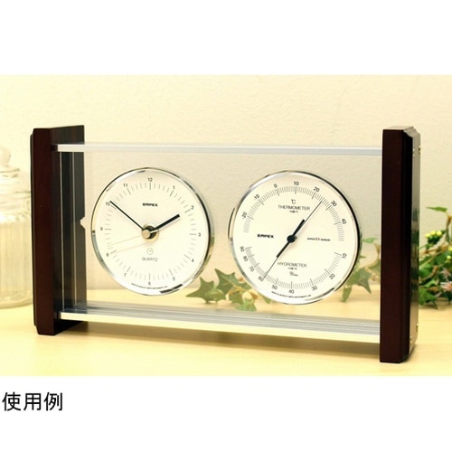 スーパーEX シルバー温湿度時計 EX−
