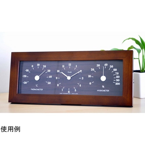 フォレ温湿クロック ダークブラウン TQ