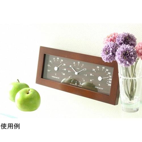 フォレ温湿クロック ダークブラウン TQ