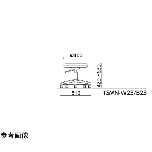 メディカルスツール・背なし・ミドル・ブラ