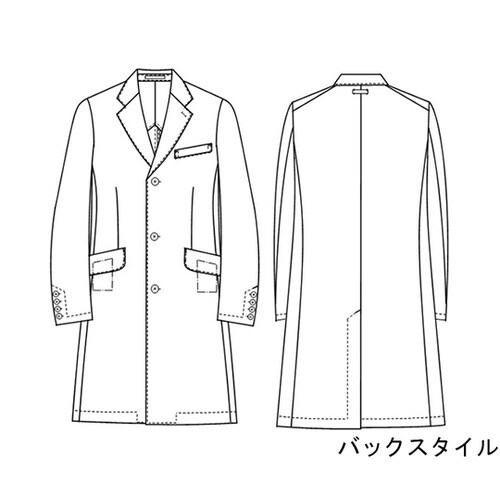 男子シングルドクターコート ホワイト L