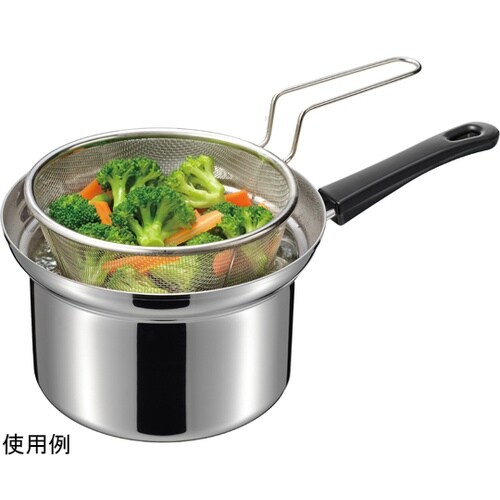 烹味屋 IH対応 片手鍋 18cm ザル