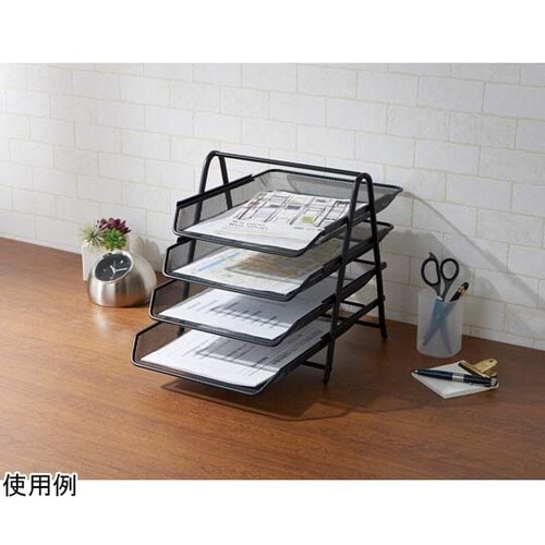 ファイルトレー4段 ブラック N−758