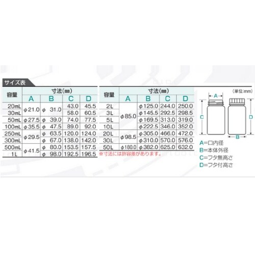 標準規格瓶 丸型広口(ナチュラル)30L