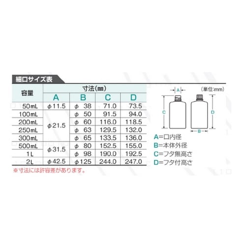 Jボトル丸型 細口 遮光 500mL 1