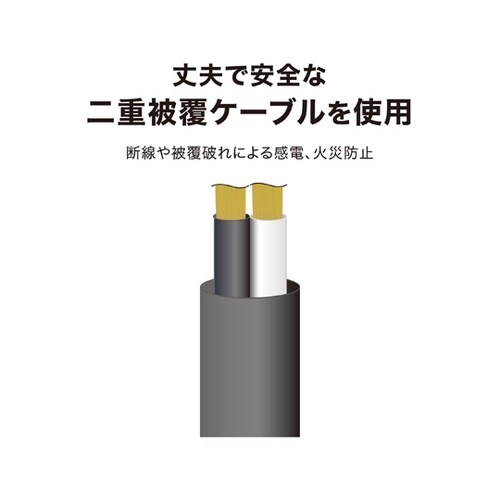 屋外用延長ケーブル5m 1500W LS