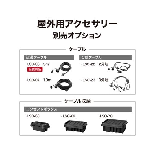 屋外用延長ケーブル5m 1500W LS