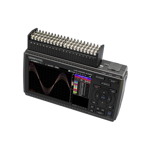 データロガー本体と20ch高耐圧高精度ネ