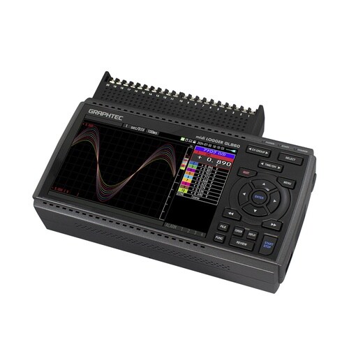 データロガー本体と20ch高耐圧高精度ネ