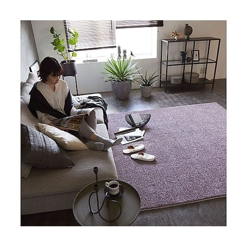 ラグ ルネ 190×190cm モーヴ