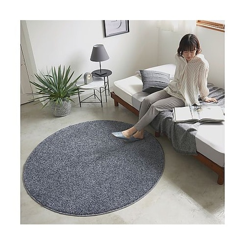 ラグ Mルネ 150×150cm ブルー