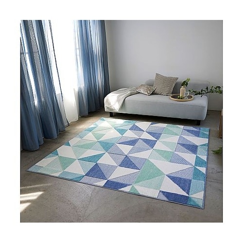 ラグ シーン 190×190cm ブルー