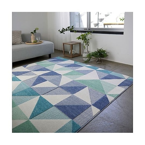 ラグ シーン 190×190cm ブルー