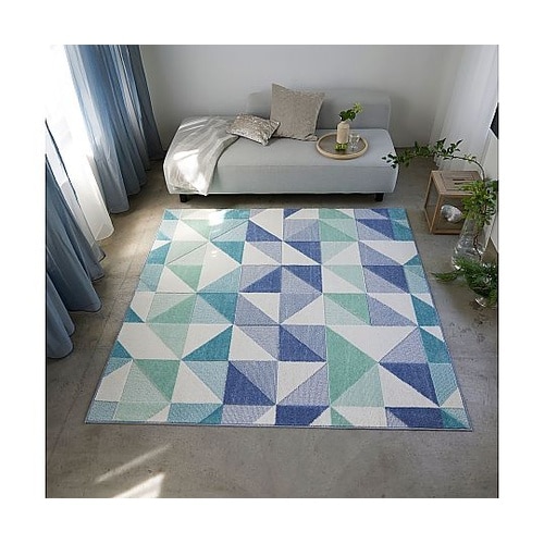 ラグ シーン 190×190cm ブルー