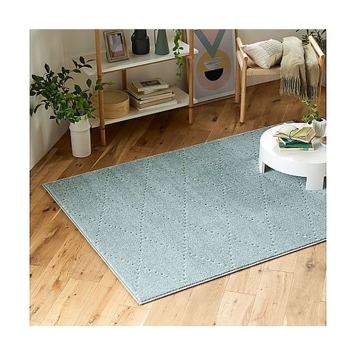 ラグ ポント 185×185cm ブルー