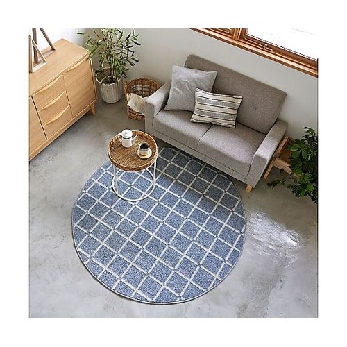 ラグ Mオセロ 150×150cm ブル