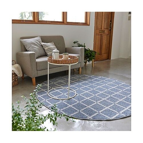 ラグ Mオセロ 150×150cm ブル