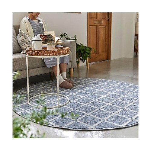 ラグ Mオセロ 150×150cm ブル