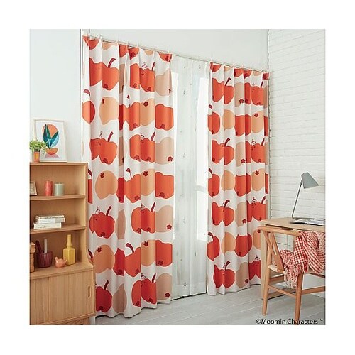 MOOMIN 遮光カーテン リンゴガブリ