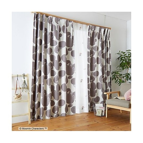 MOOMIN 遮光カーテン ロックパター