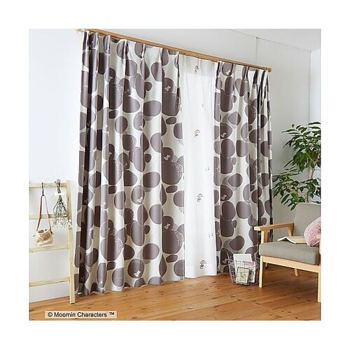 MOOMIN 遮光カーテン ロックパター