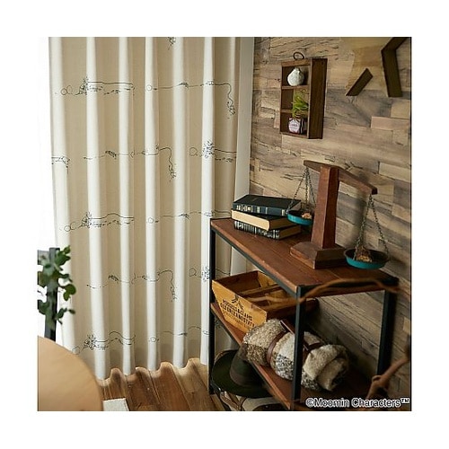 MOOMIN 遮光カーテン デニムボーダ