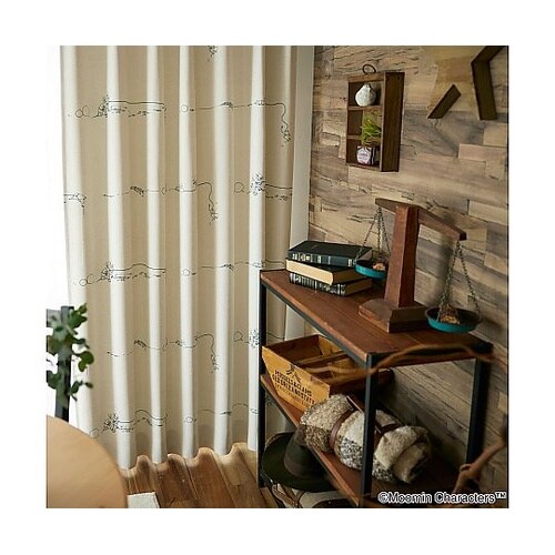 MOOMIN 遮光カーテン デニムボーダ