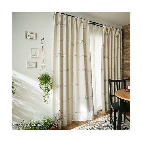 MOOMIN 遮光カーテン デニムボーダ