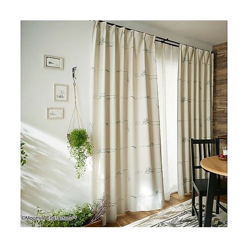 MOOMIN 遮光カーテン デニムボーダ