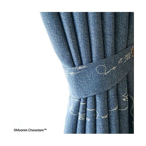 MOOMIN 遮光カーテン デニムボーダ