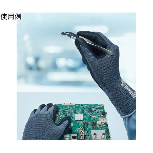 スマホ対応ニトリルパーム手袋 L グレー